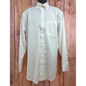 Orvis Mens White Button-Down Shirt Long Sleeve Size Medium